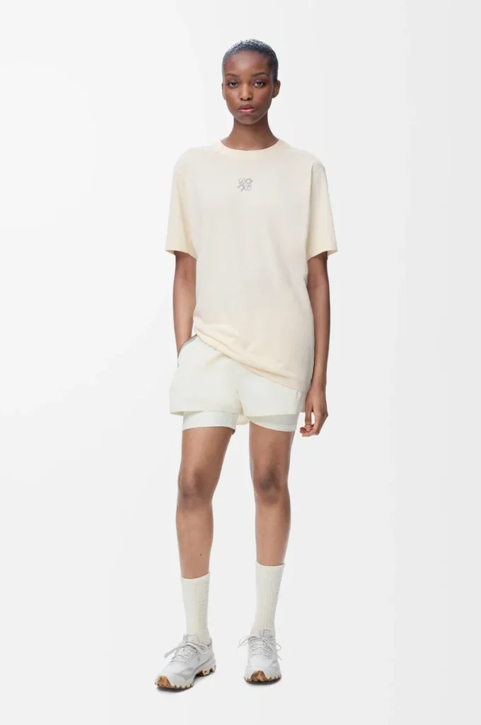 Active T-shirt in technical jersey Ivory