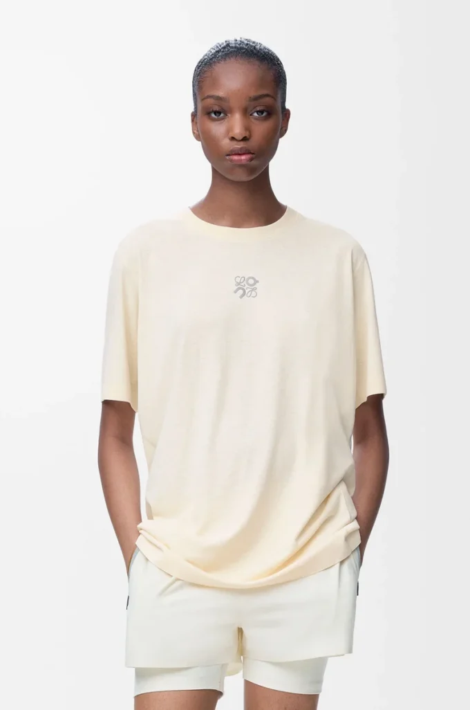 Active T-shirt in technical jersey Ivory