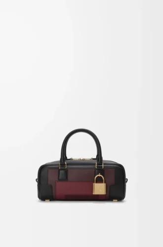 Amazona 23 cropped bag in nappa calfskin Black/Burgundy