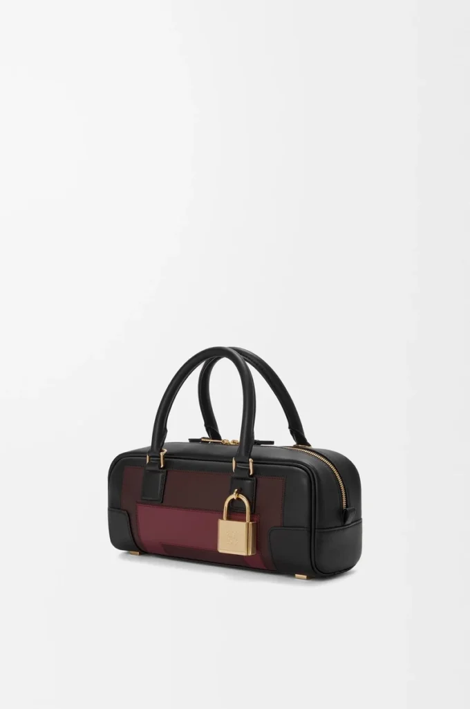 Amazona 23 cropped bag in nappa calfskin Black/Burgundy Amazona 23 cropped bag in nappa calfskin Black/Burgundy