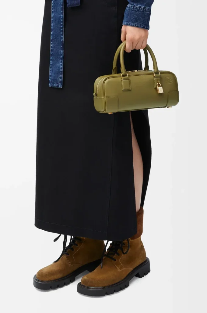 Amazona 23 cropped bag in nappa calfskin Olive Amazona 23 cropped bag in nappa calfskin Olive