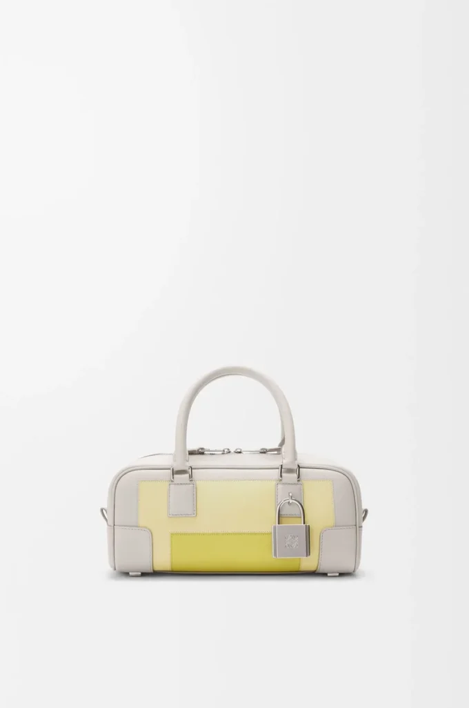 Amazona 23 cropped bag in nappa calfskin Pale Grey/Light Citrine Amazona 23 cropped bag in nappa calfskin Pale Grey/Light Citrine