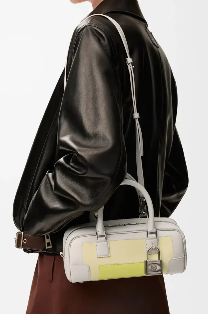Amazona 23 cropped bag in nappa calfskin Pale Grey/Light Citrine Amazona 23 cropped bag in nappa calfskin Pale Grey/Light Citrine
