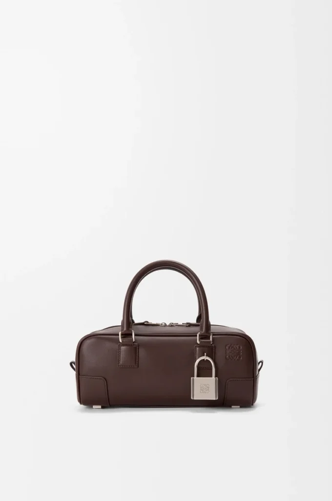 Amazona 23 cropped bag in shiny calfskin Dark Chestnut Amazona 23 cropped bag in shiny calfskin Dark Chestnut