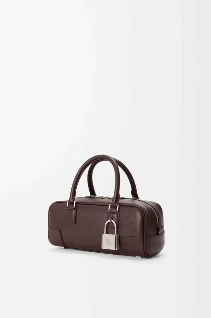 Amazona 23 cropped bag in shiny calfskin Dark Chestnut Amazona 23 cropped bag in shiny calfskin Dark Chestnut