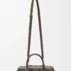 Amazona 23 cropped bag in tartan suede and nappa calfskin Khaki/Green Amazona 23 cropped bag in tartan suede and nappa calfskin Khaki/Green