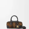 Amazona 23 cropped bag in tartan suede and nappa calfskin Tan/Black Amazona 23 cropped bag in tartan suede and nappa calfskin Tan/Black