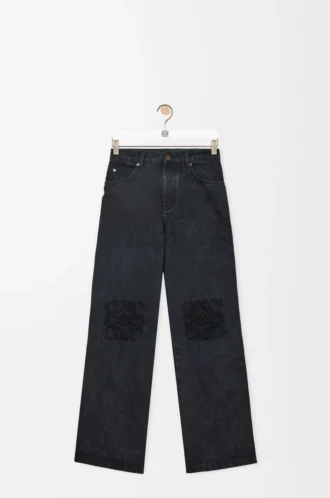 Anagram baggy jeans in denim Black