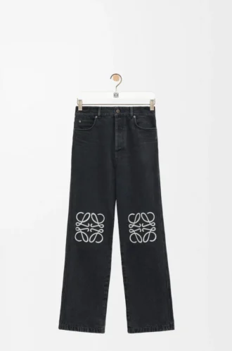 Anagram baggy jeans in denim Black
