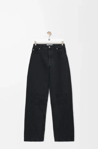 Anagram baggy jeans in denim Black