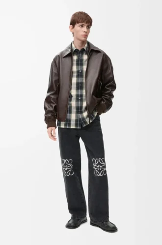 Anagram baggy jeans in denim Black