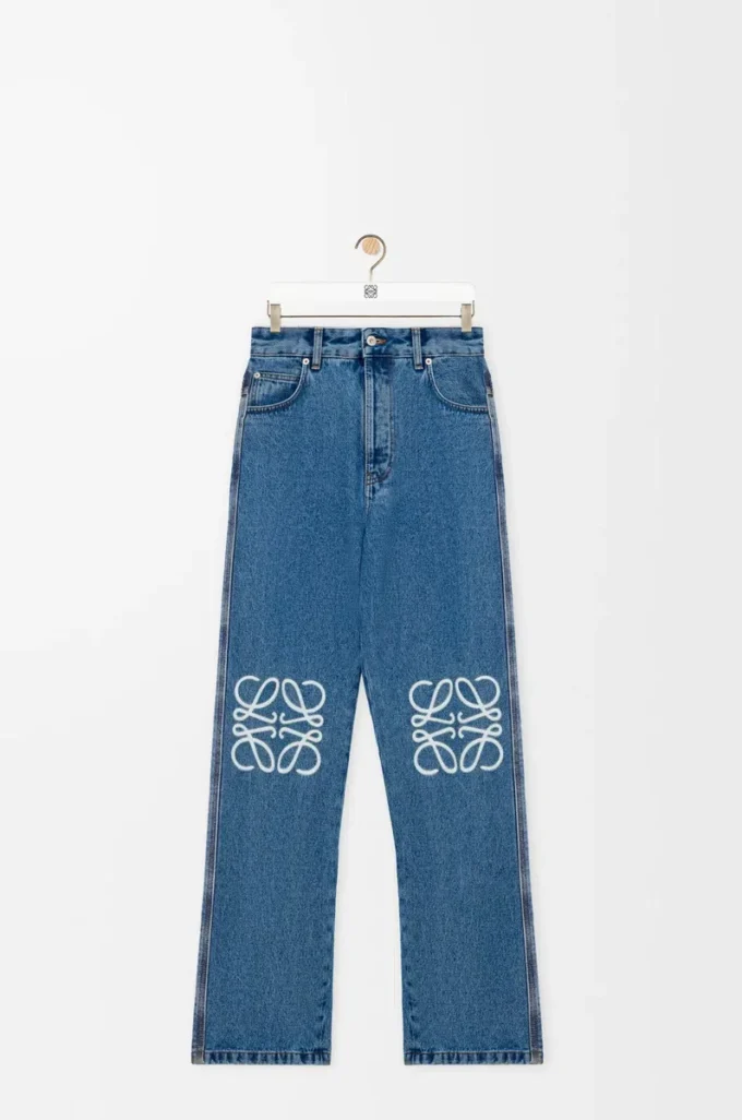 Anagram baggy jeans in denim Mid Blue Denim Anagram baggy jeans in denim Mid Blue Denim