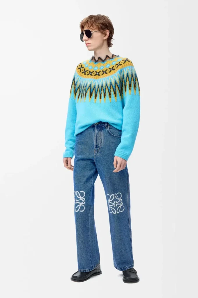 Anagram baggy jeans in denim Mid Blue Denim Anagram baggy jeans in denim Mid Blue Denim