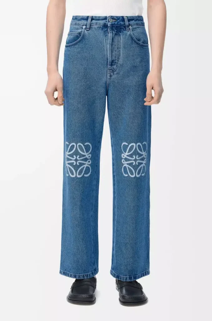 Anagram baggy jeans in denim Mid Blue Denim Anagram baggy jeans in denim Mid Blue Denim