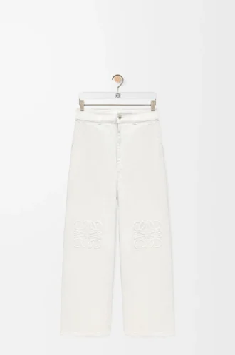 Anagram baggy jeans in denim White