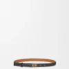 Anagram belt in pebble grain calfskin Black/Gold Anagram belt in pebble grain calfskin Black/Gold