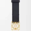 Anagram belt in pebble grain calfskin Black/Gold Anagram belt in pebble grain calfskin Black/Gold