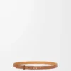 Anagram belt in pebble grain calfskin Tan/Gold Anagram belt in pebble grain calfskin Tan/Gold