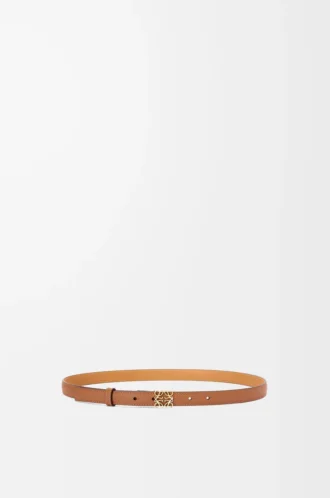 Anagram belt in pebble grain calfskin Tan/Gold