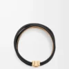 Anagram Bombé twist bracelet in calfskin Black Anagram Bombé twist bracelet in calfskin Black