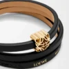 Anagram Bombé twist bracelet in calfskin Black Anagram Bombé twist bracelet in calfskin Black