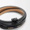 Anagram Bombé twist bracelet in calfskin Black Anagram Bombé twist bracelet in calfskin Black