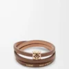 Anagram Bombé twist bracelet in calfskin Cocoa Anagram Bombé twist bracelet in calfskin Cocoa