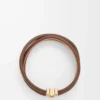 Anagram Bombé twist bracelet in calfskin Cocoa Anagram Bombé twist bracelet in calfskin Cocoa