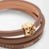 Anagram Bombé twist bracelet in calfskin Cocoa Anagram Bombé twist bracelet in calfskin Cocoa