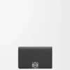 Anagram business cardholder in pebble grained calfskin Black