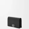 Anagram business cardholder in pebble grained calfskin Black
