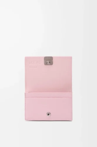 Anagram business cardholder in pebble grained calfskin Blossom