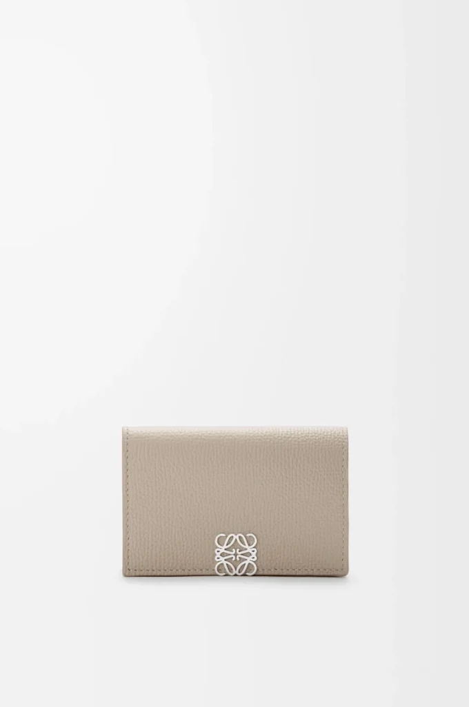 Anagram business cardholder in pebble grained calfskin Clay Anagram business cardholder in pebble grained calfskin Clay