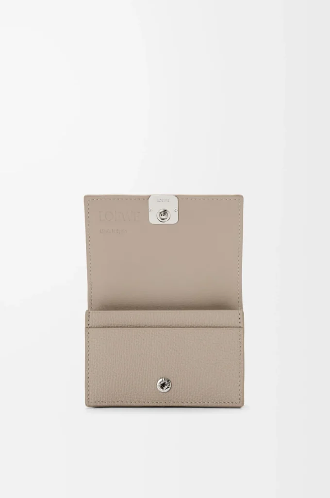 Anagram business cardholder in pebble grained calfskin Clay Anagram business cardholder in pebble grained calfskin Clay