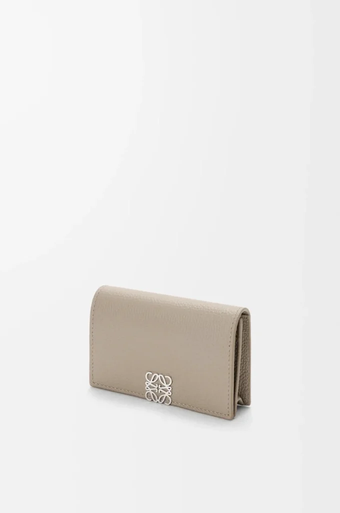 Anagram business cardholder in pebble grained calfskin Clay Anagram business cardholder in pebble grained calfskin Clay