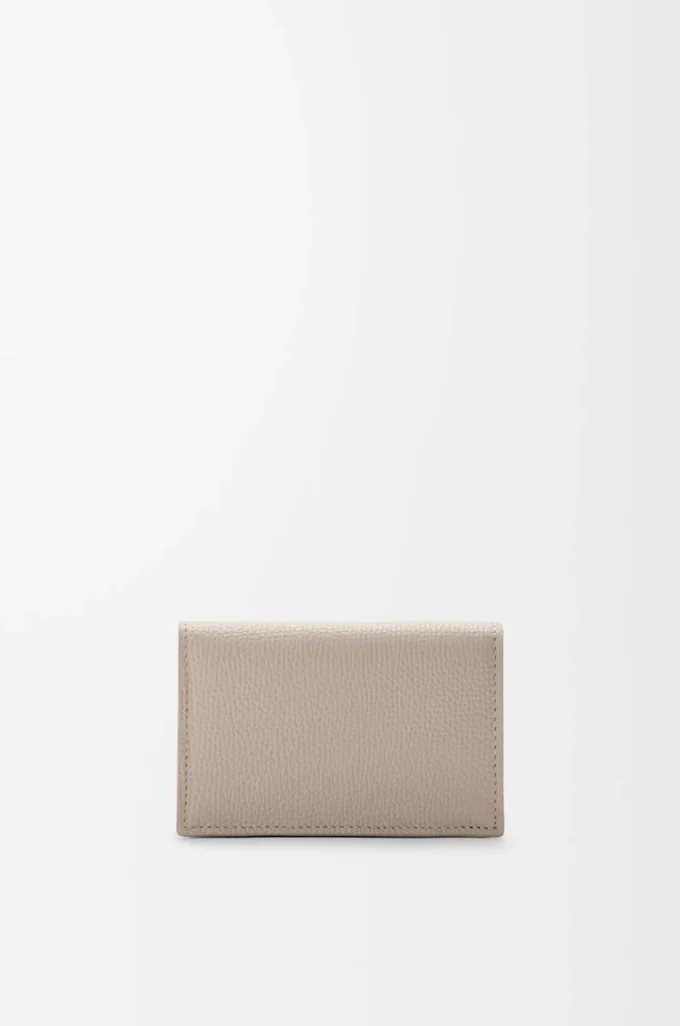 Anagram business cardholder in pebble grained calfskin Clay Anagram business cardholder in pebble grained calfskin Clay