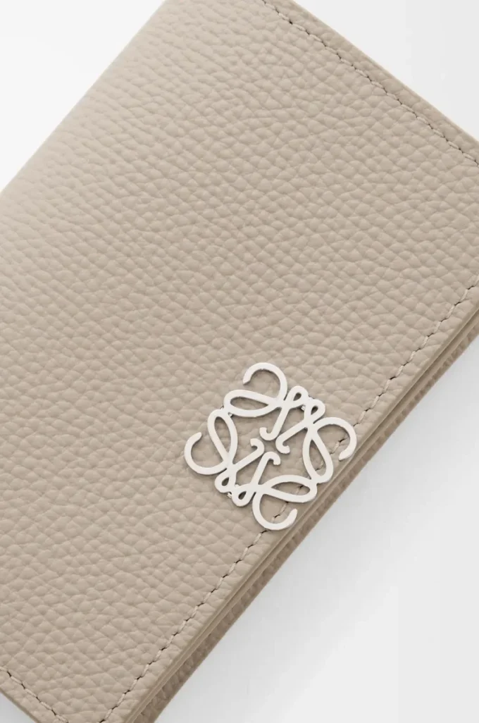 Anagram business cardholder in pebble grained calfskin Clay Anagram business cardholder in pebble grained calfskin Clay