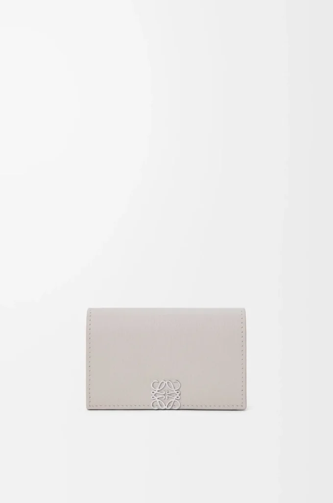 Anagram business cardholder in pebble grained calfskin Light Ghost Anagram business cardholder in pebble grained calfskin Light Ghost