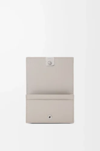 Anagram business cardholder in pebble grained calfskin Light Ghost