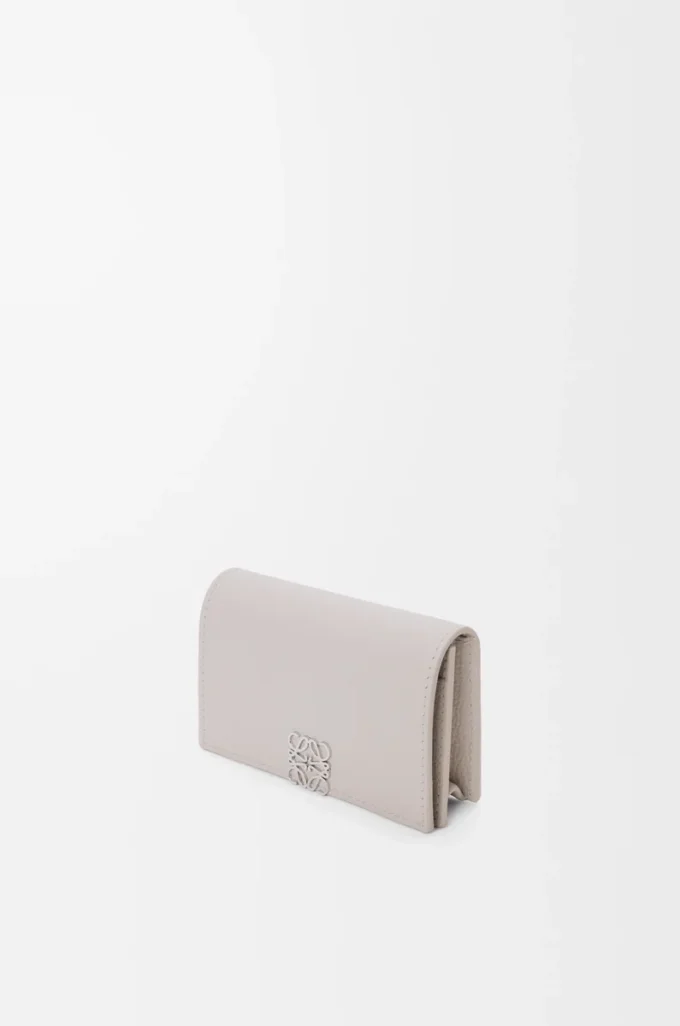 Anagram business cardholder in pebble grained calfskin Light Ghost Anagram business cardholder in pebble grained calfskin Light Ghost