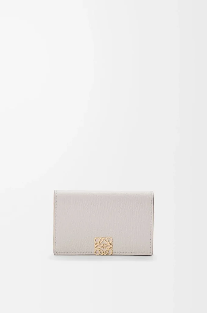 Anagram business cardholder in pebble grained calfskin Light Ghost Grey Anagram business cardholder in pebble grained calfskin Light Ghost Grey