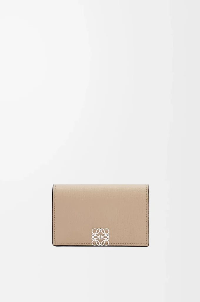 Anagram business cardholder in pebble grained calfskin Sand Anagram business cardholder in pebble grained calfskin Sand