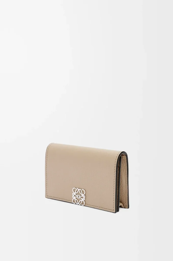 Anagram business cardholder in pebble grained calfskin Sand Anagram business cardholder in pebble grained calfskin Sand