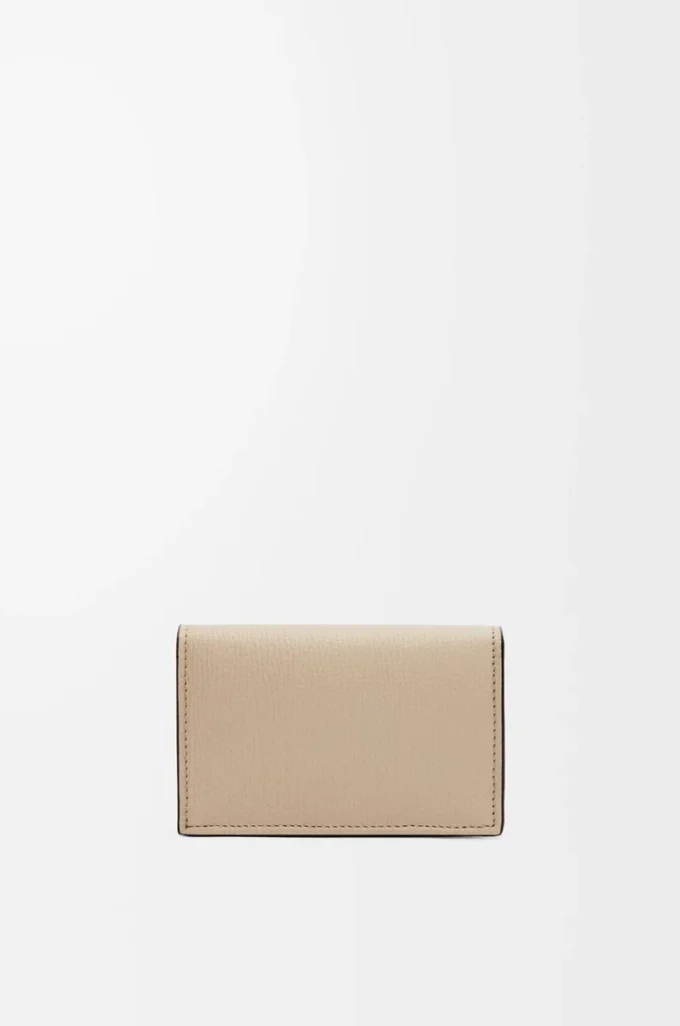 Anagram business cardholder in pebble grained calfskin Sand Anagram business cardholder in pebble grained calfskin Sand
