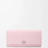 Anagram continental wallet in pebble grained calfskin Blossom