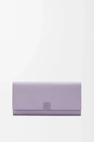 Anagram continental wallet in pebble grained calfskin Dirty Mauve