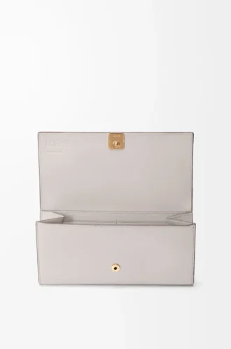Anagram continental wallet in pebble grained calfskin Light Ghost Grey