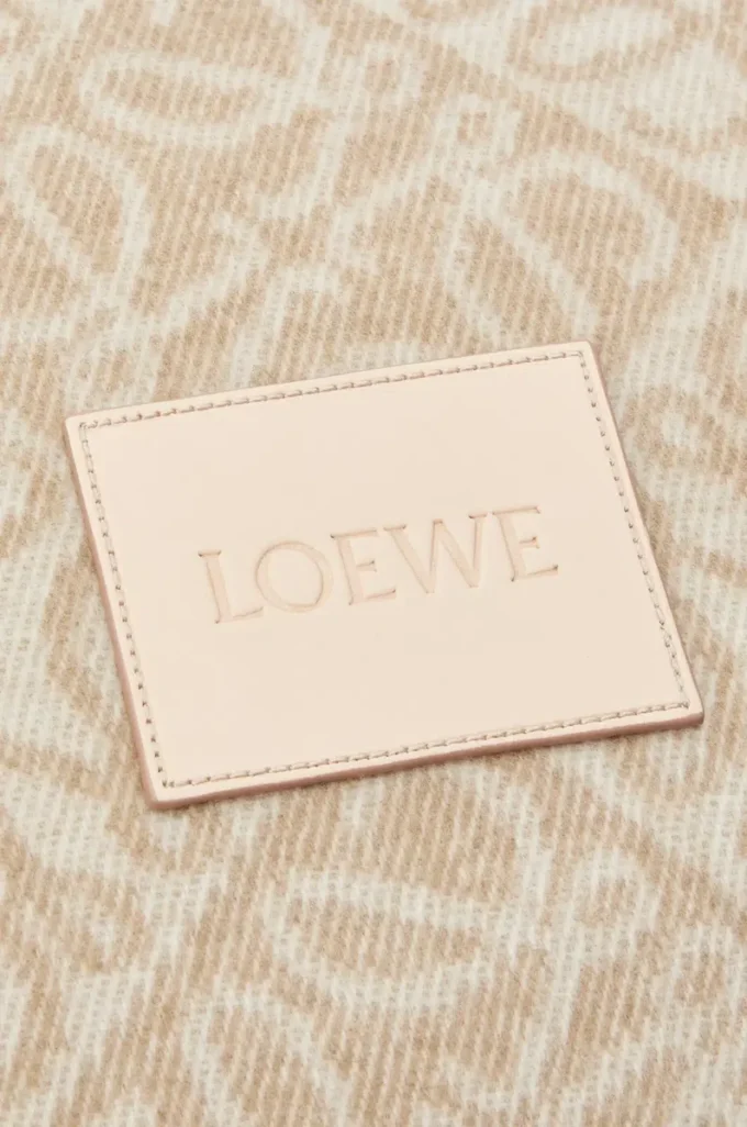 Anagram cushion in wool and cashmere Beige Anagram cushion in wool and cashmere Beige