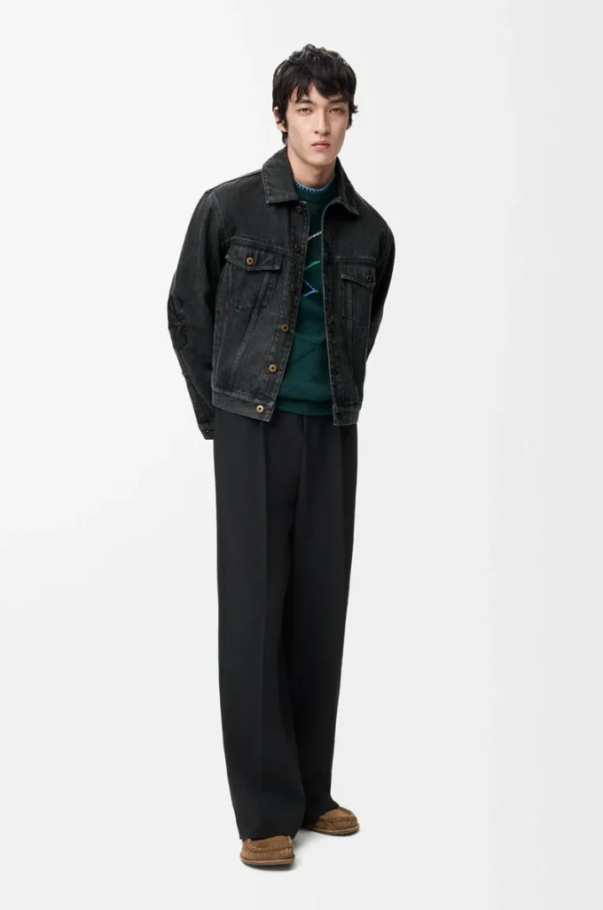 Anagram jacket in denim Black