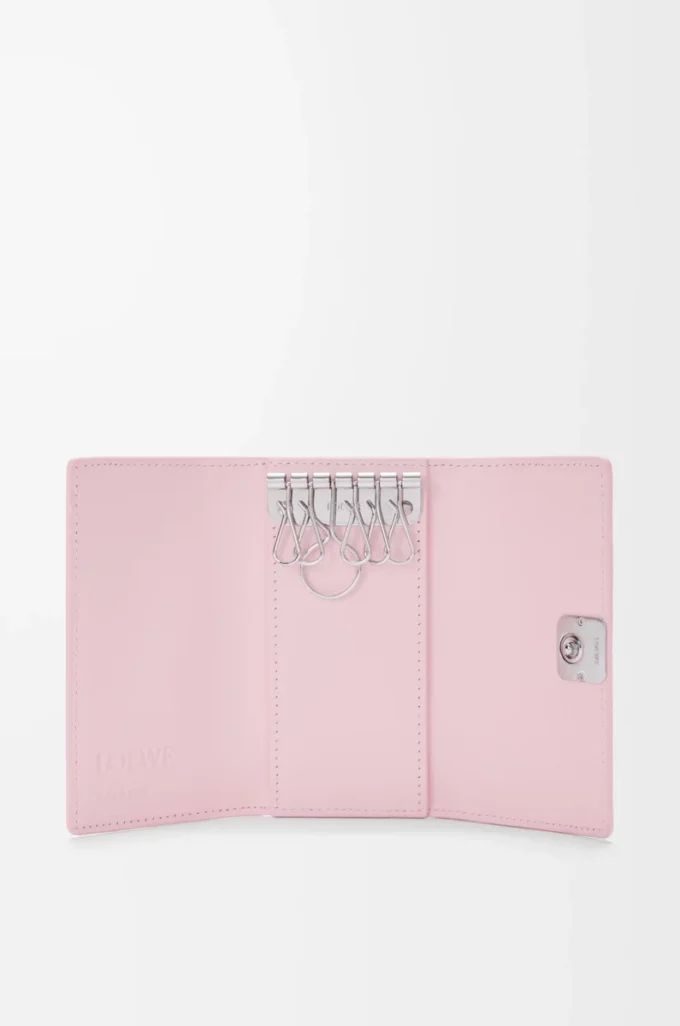 Anagram key case in pebble grained calfskin Blossom Anagram key case in pebble grained calfskin Blossom